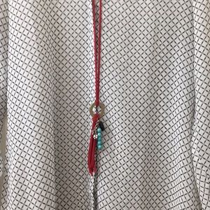 Women’s red tassel necklace